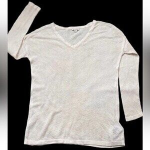 Gap Designed & Crafted Milky White Long sleeve Cotton Top Sweater Sz XS